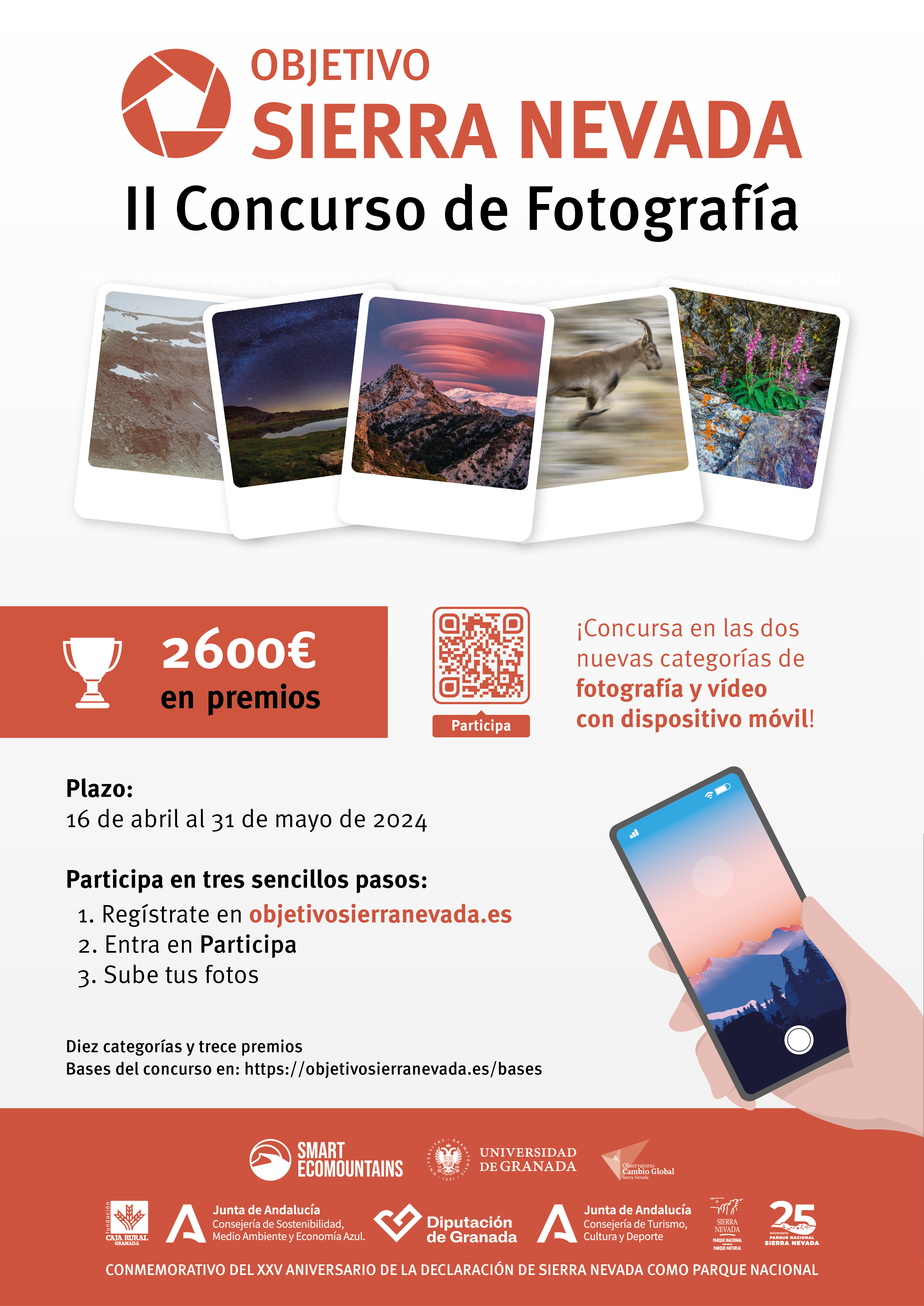 Cartel de la segunda edición del Concurso Fotográficos Objetivo Sierra Nevada 2024