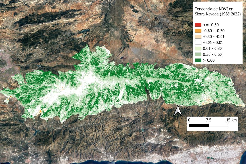 Mapa vegetación Sierra Nevada