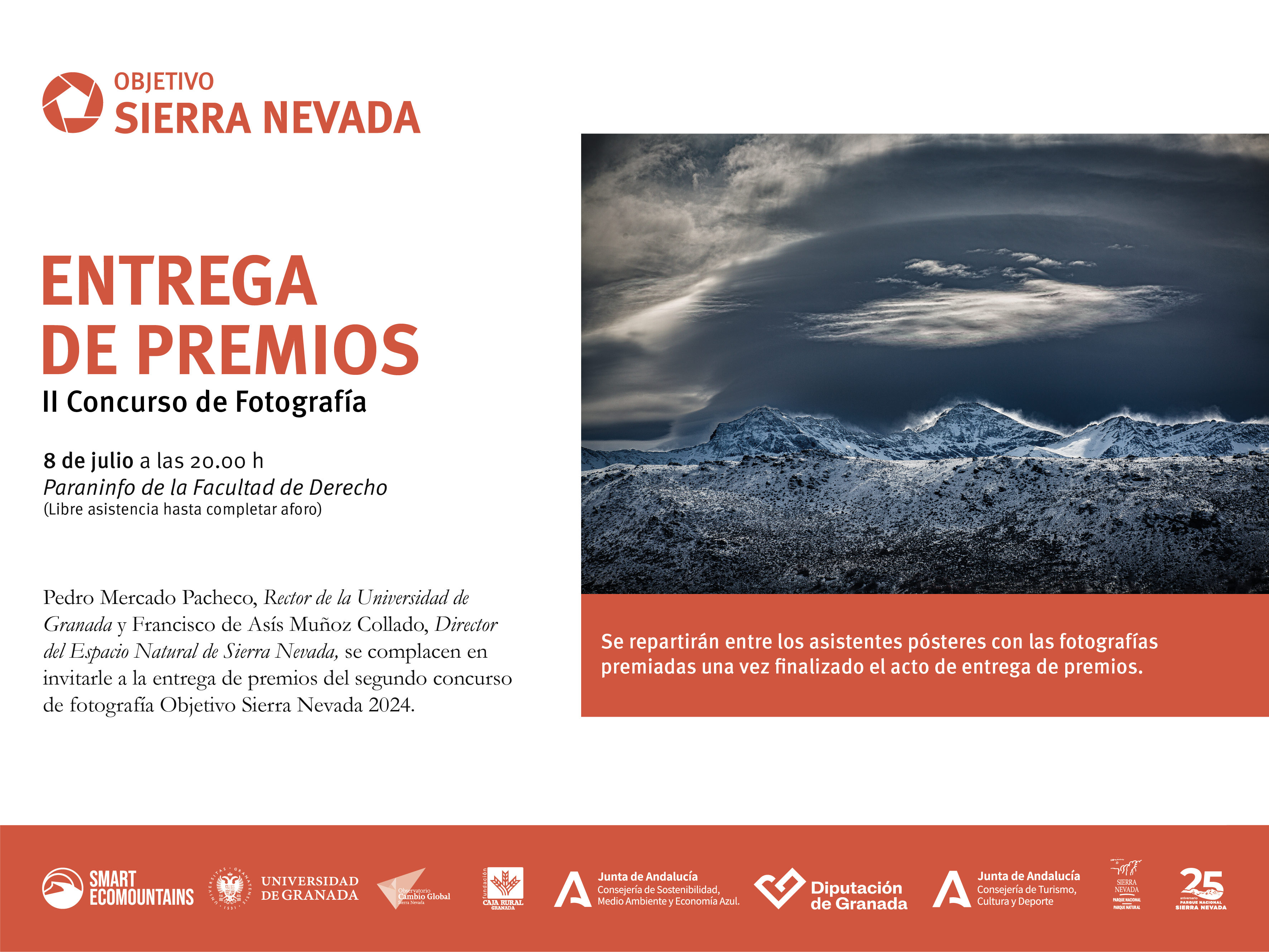 Invitación acto de entrega de premios concurso Objetivo Sierra Nevada
