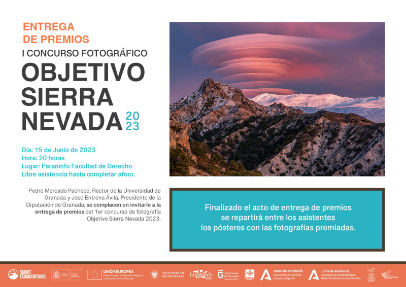 Acto de entrega de premios Objetivo Sierra Nevada 2023
